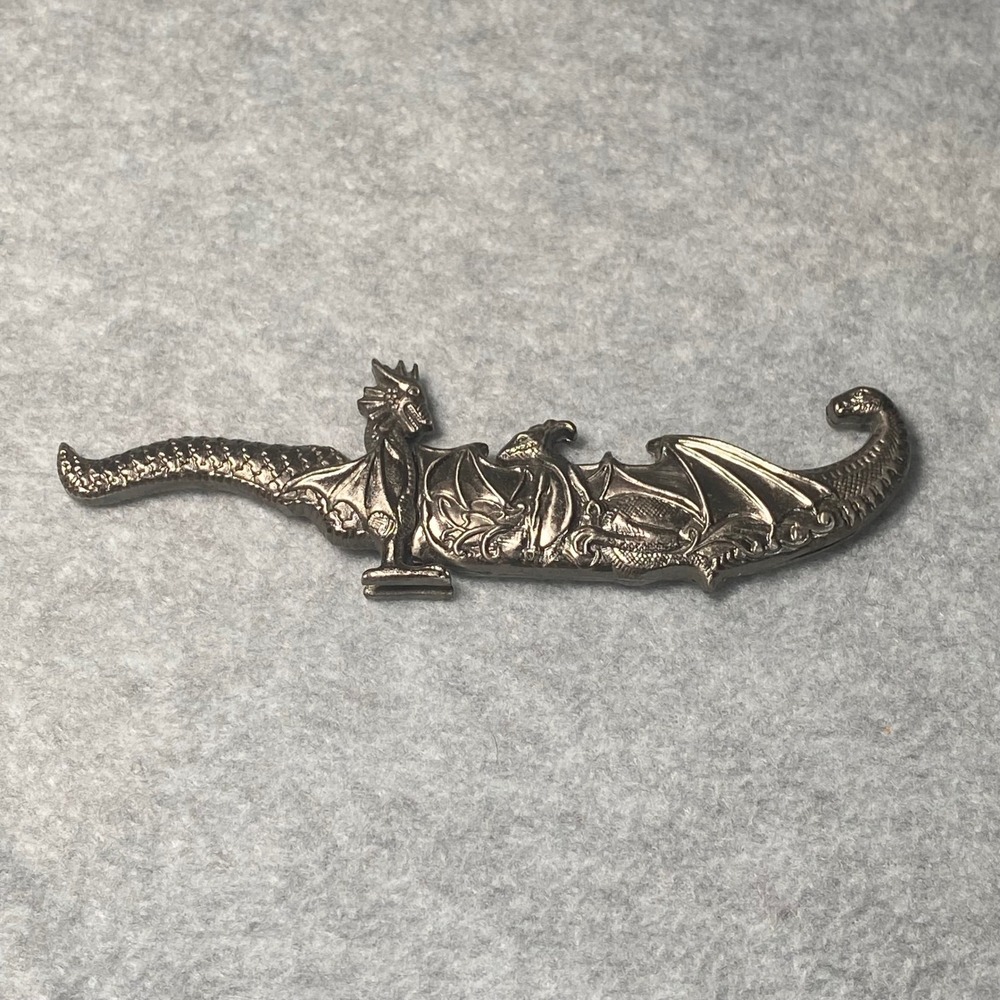 Dragon Miniature Dagger Unisex Silver Fantasy Gothic Mythical Gift Medieval 5.5"